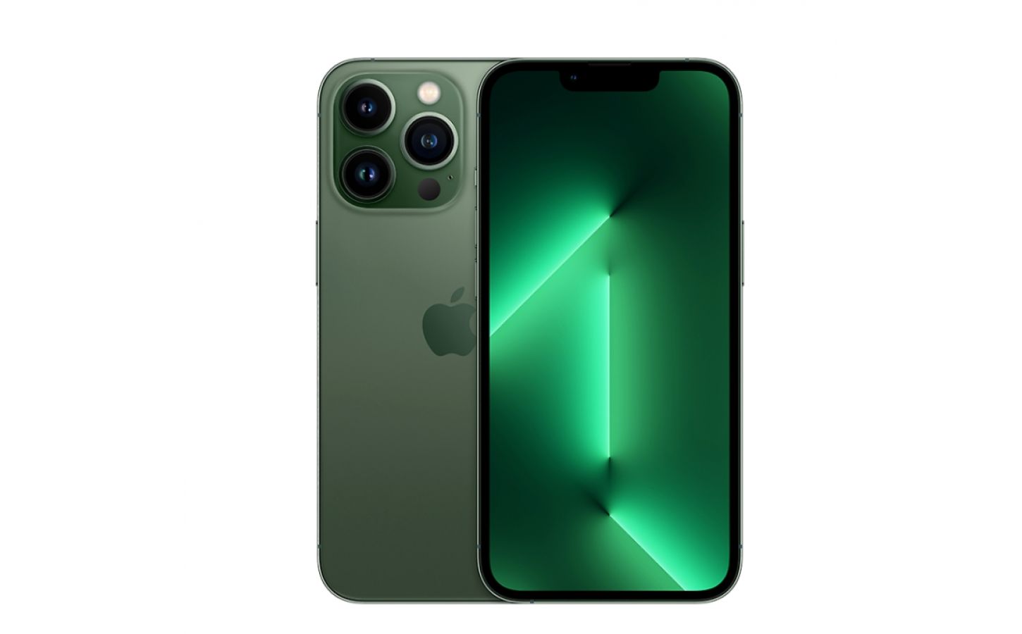 Айфон 13 про Макс на зеленом фоне